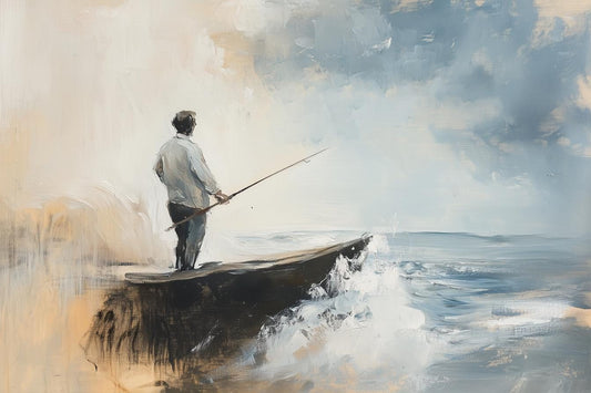 Stunning Fisherman Landscape Canvas Print in the Style of Winslow Homer - Coastal Wall Art for Home Decor and Gift