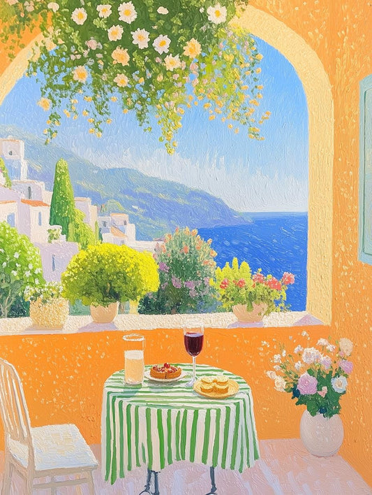 Coastal Bliss Canvas Print in the Style of Henri Matisse Bright Colorful Still Life Art for Home Decor